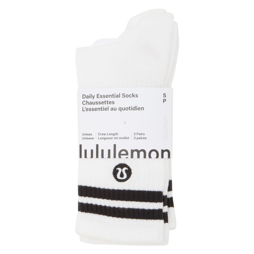lululemon athletica Black and White Crew Socks
